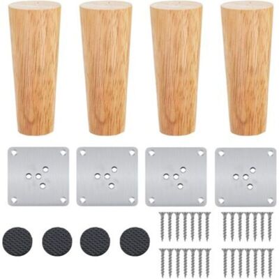 OEM Juego De 4 Patas De Madera Para Muebles, Patas Cónicas, Patas Redondas De Madera De Roble Natural Para Mesa Con Tornillos Para Muebles De Bricolaje, Sofá O Sillón (12 Cm) OEM Juego De 4 Patas De Madera Para Muebles, Patas Cónicas, Patas Redondas De Madera De Roble Natural Para Mesa Con Tornillos Para Muebles De Bricolaje, Sofá O Sillón (12 Cm)