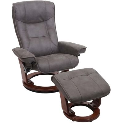 DÉCOSHOP26 Sillón Relax Tv Con Reposapiés De Tela Capacidad De Carga 130 Kg Color Nogal Gris Oscuro 040003676 DÉCOSHOP26 Sillón Relax Tv Con Reposapiés De Tela Capacidad De Carga 130 Kg Color Nogal Gris Oscuro 040003676