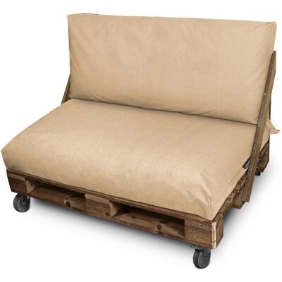 Happers - Cojín Para Palets Toldotex Beig Set: Asiento 120x80x20 (liso) + Respaldo 120x45x25 (liso) Beige Happers - Cojín Para Palets Toldotex Beig Set: Asiento 120x80x20 (liso) + Respaldo 120x45x25 (liso) Beige