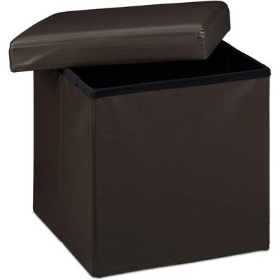HELLOSHOP26 Taburete Plegable Puf Banco Estable Almacenaje Mueble Sintético 38 Cm Marrón 1300028065 HELLOSHOP26 Taburete Plegable Puf Banco Estable Almacenaje Mueble Sintético 38 Cm Marrón 1300028065