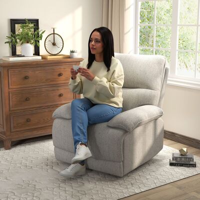 TORMATOR Sofá Reclinable Manual Sillón Relax Tapizado En Tela Reposapiés Carga 160 Kg Para Personas 150-190 Cm 89x98x101 Cm Gris TORMATOR Sofá Reclinable Manual Sillón Relax Tapizado En Tela Reposapiés Carga 160 Kg Para Personas 150-190 Cm 89x98x101 Cm Gris
