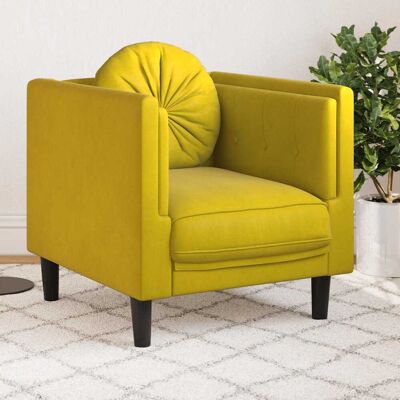 Sillón VidaXL - Terciopelo Amarillo - Moderno y Cómodo Sillón VidaXL - Terciopelo Amarillo - Moderno y Cómodo