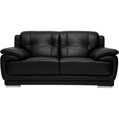 MILIBOO Sofá De Piel De Búfalo De Diseño 2 Plazas Negro Tamara MILIBOO Sofá De Piel De Búfalo De Diseño 2 Plazas Negro Tamara