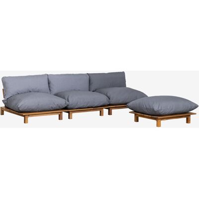 Sofá Modular Reclinable De 3 Piezas Con Puff En Madera De Acacia Brina Sklum Gris Antracita Sofá Modular Reclinable De 3 Piezas Con Puff En Madera De Acacia Brina Sklum Gris Antracita
