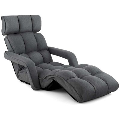 HELLOSHOP26 Sillón Plegable Reclinable Para Salón 196 X 72 X 19,5 Cm Confort Ergonómico Fácil De Guardar Tejido De Poliéster Gris Oscuro 200012112 HELLOSHOP26 Sillón Plegable Reclinable Para Salón 196 X 72 X 19,5 Cm Confort Ergonómico Fácil De Guardar Tejido De Poliéster Gris Oscuro 200012112