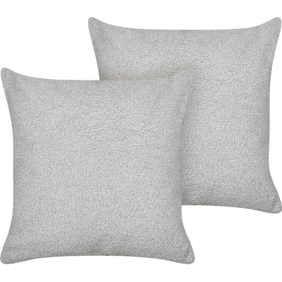 Conjunto de 2 cojines decorativos de Bouclé - Gris 45x45 cm Conjunto de 2 cojines decorativos de Bouclé - Gris 45x45 cm