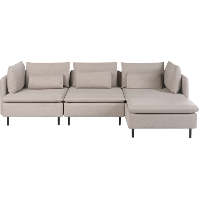 BELIANI Sofá 3 Plazas De Tela Asiento Moderno Izquierdo Sala De Estar Beige Lemvig BELIANI Sofá 3 Plazas De Tela Asiento Moderno Izquierdo Sala De Estar Beige Lemvig