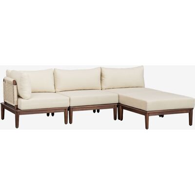 Sklum - Sofá Modular Esquinero De 3 Piezas Y Puff En Acacia Giulia Sklum - Sofá Modular Esquinero De 3 Piezas Y Puff En Acacia Giulia