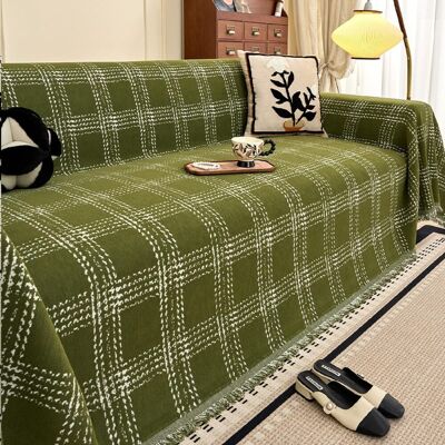 OEM Ligera Y Suave, Reversible, Con Estampado De Cuadros A Rayas, Para Cama/futón De 1 A 4 Personas, Color Verde, 180 X 340 Cm. OEM Ligera Y Suave, Reversible, Con Estampado De Cuadros A Rayas, Para Cama/futón De 1 A 4 Personas, Color Verde, 180 X 340 Cm.