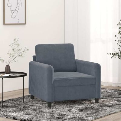 Sillón De Terciopelo Gris Oscuro 60 Cm Vidaxl Sillón De Terciopelo Gris Oscuro 60 Cm Vidaxl