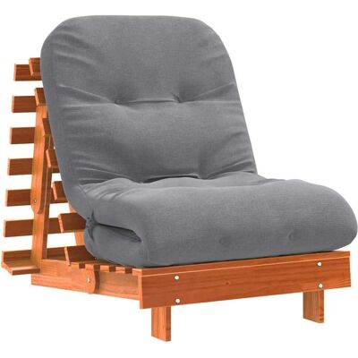 VADAXL Vidaxl Futón Sofá Cama Con Colchón Madera Maciza Marrón 70x206x11 Cm VADAXL Vidaxl Futón Sofá Cama Con Colchón Madera Maciza Marrón 70x206x11 Cm