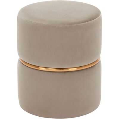 Décoshop26 - TABO09063 - Beige - Terciopelo - Ottoman Décoshop26 - TABO09063 - Beige - Terciopelo - Ottoman