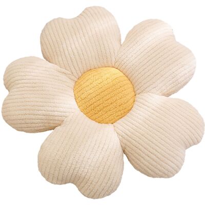 OEM Cojín De Felpa Con Estampado Floral, Color Blanco Y Amarillo, 50 Cm. OEM Cojín De Felpa Con Estampado Floral, Color Blanco Y Amarillo, 50 Cm.