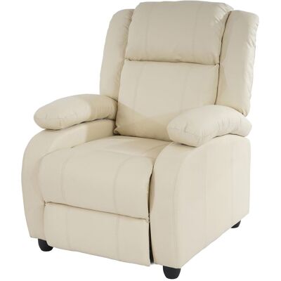 DÉCOSHOP26 Sillón Tv Reclinable Con Respaldo Regulable Y Reposapiés En Sintético Color Crema 040002022 DÉCOSHOP26 Sillón Tv Reclinable Con Respaldo Regulable Y Reposapiés En Sintético Color Crema 040002022