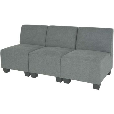 HHG Sofá modular 3 plazas Lyon - Tela, gris - Estilo lounge HHG Sofá modular 3 plazas Lyon - Tela, gris - Estilo lounge