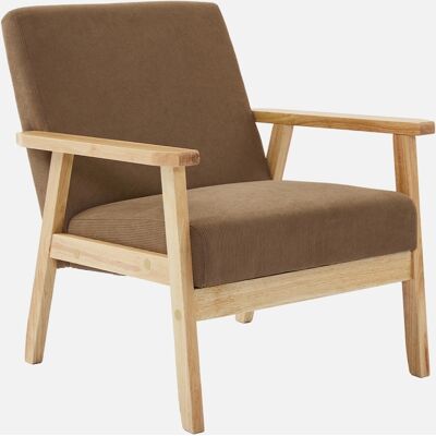 SWEEEK Sillón Escandinavo De Madera Y Pana SWEEEK Sillón Escandinavo De Madera Y Pana