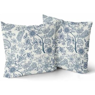 OEM Fundas De Cojín Decorativas Azules De Estilo Chino, 20x20 Pulgadas, Juego De Dos Piezas, Estampado Floral Azul Vintage, Tapicería De Estilo Rústico Para Sofá, Banco O Coche, Diseño Reversible. OEM Fundas De Cojín Decorativas Azules De Estilo Chino, 20x20 Pulgadas, Juego De Dos Piezas, Estampado Floral Azul Vintage, Tapicería De Estilo Rústico Para Sofá, Banco O Coche, Diseño Reversible.