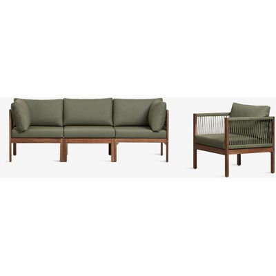 Conjunto De Salón Con Sofá Modular De 3 Piezas Con Reposabrazos Y Sillón En Madera De Acacia Branson Sklum Conjunto De Salón Con Sofá Modular De 3 Piezas Con Reposabrazos Y Sillón En Madera De Acacia Branson Sklum