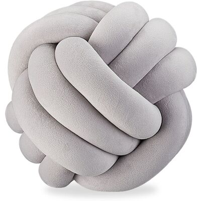 RELAXDAYS 2 X Cojines Anudados Para Sofá Y Cama, Cojines Decorativos Con Nudos, De Estilo Escandinavo, Ø 25 Cm, Grises RELAXDAYS 2 X Cojines Anudados Para Sofá Y Cama, Cojines Decorativos Con Nudos, De Estilo Escandinavo, Ø 25 Cm, Grises