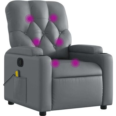 Sillón de masaje vidaXL - Inclinación manual - Masaje por vibración - Cuero sintético Sillón de masaje vidaXL - Inclinación manual - Masaje por vibración - Cuero sintético