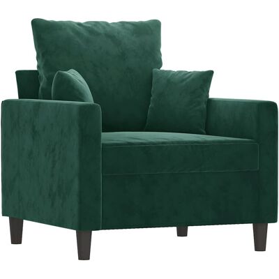 vidaXL Sillón de terciopelo - Verde oscuro - 78x77x80 cm vidaXL Sillón de terciopelo - Verde oscuro - 78x77x80 cm