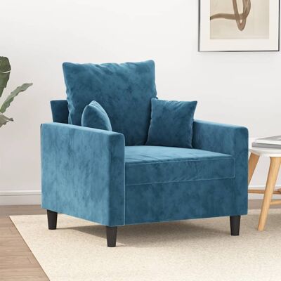 vidaXL Sillón - Azul - Terciopelo vidaXL Sillón - Azul - Terciopelo