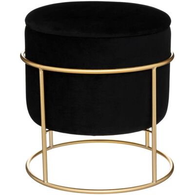 Atmosphera - Puff De Almacenamiento Eliane - Terciopelo Y Metal - Negro Créateur D'Intérieur Atmosphera - Puff De Almacenamiento Eliane - Terciopelo Y Metal - Negro Créateur D'Intérieur