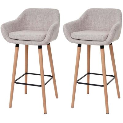 Décoshop26 - Juego De 2 Taburetes De Bar Con Reposapiés De Tela Estilo Escandinavo Tdb04029 Décoshop26 - Juego De 2 Taburetes De Bar Con Reposapiés De Tela Estilo Escandinavo Tdb04029