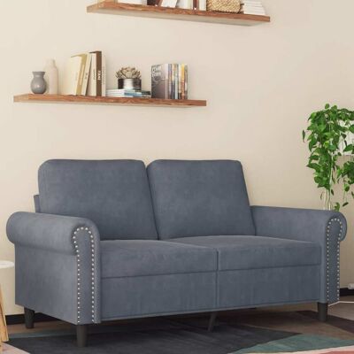 Sofá de Terciopelo Gris Oscuro 2 Plazas - Muebles Sofá de Terciopelo Gris Oscuro 2 Plazas - Muebles
