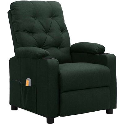 Sillón De Masaje De Tela Verde Oscuro Vidaxl Sillón De Masaje De Tela Verde Oscuro Vidaxl