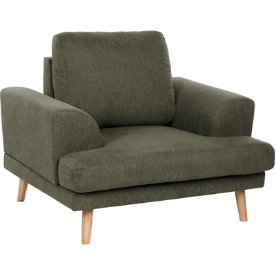 BELIANI Sillón Estilo Moderno De Tela Reposabrazos Curvados Anchos Sala De Estar Verde Kildal BELIANI Sillón Estilo Moderno De Tela Reposabrazos Curvados Anchos Sala De Estar Verde Kildal