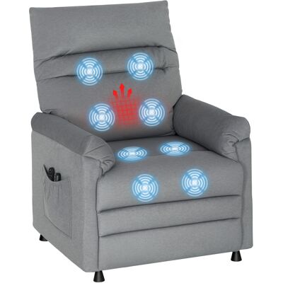 JHY DESIGN Sillón Reclinable Con 8 Puntos De Masaje Y 5 Modos, Reposapiés, Calefacción, Tapicería De Terciopelo, Color Gris. JHY DESIGN Sillón Reclinable Con 8 Puntos De Masaje Y 5 Modos, Reposapiés, Calefacción, Tapicería De Terciopelo, Color Gris.