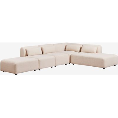 Sklum - Sofá Modular Esquinero De 4 Piezas Con Diván Derecho Y Puff Fogler Sklum - Sofá Modular Esquinero De 4 Piezas Con Diván Derecho Y Puff Fogler