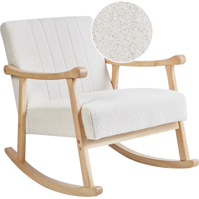 Silla mecedora retro de bouclé Beliani Leknes - Salón Silla mecedora retro de bouclé Beliani Leknes - Salón