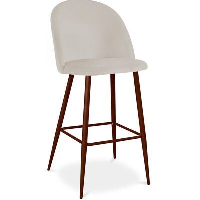 Privatefloor - Taburete Tapizado En Terciopelo - Diseño Escandinavo - Evelyne Privatefloor - Taburete Tapizado En Terciopelo - Diseño Escandinavo - Evelyne