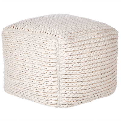 Beliani Pouf de Algodón Beige Daman - Puf, Taburete, Decoración Beliani Pouf de Algodón Beige Daman - Puf, Taburete, Decoración
