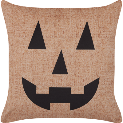 Cojín de Terciopelo Beige de Halloween - 45x45cm Beliani Cojín de Terciopelo Beige de Halloween - 45x45cm Beliani