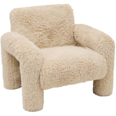 Sillón Elyon De Piel, 72 Cm De Altura, Color Beige - Atmosphera Créateur D'Intérieur Sillón Elyon De Piel, 72 Cm De Altura, Color Beige - Atmosphera Créateur D'Intérieur