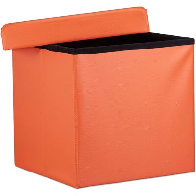 HELLOSHOP26 Taburete Otomano Banco Plegable Mueble De Almacenaje Sintético Estable 38 Cm Naranja 1300028066 HELLOSHOP26 Taburete Otomano Banco Plegable Mueble De Almacenaje Sintético Estable 38 Cm Naranja 1300028066