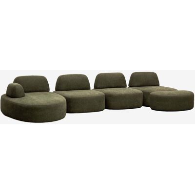 Sofá Modular Chaise Longue Izquierdo De 4 Piezas Y Puff Tapizado Giorgia Sklum Sofá Modular Chaise Longue Izquierdo De 4 Piezas Y Puff Tapizado Giorgia Sklum