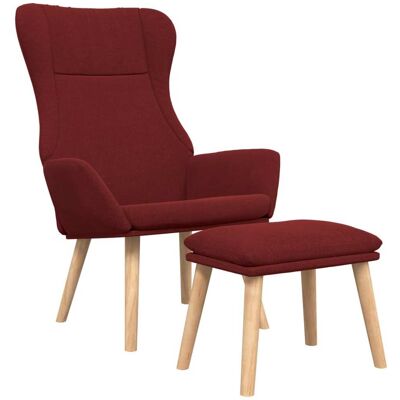 Nova Sillón De Relax Con Taburete Tela Rojo Tinto Vidaxl Nova Sillón De Relax Con Taburete Tela Rojo Tinto Vidaxl