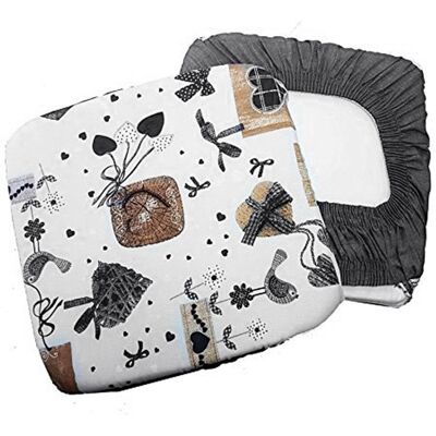 Trade Shop - 6 Coprisedia Cuscini Con Fascia Grigio Cuori Per Sedie Imbottito Sfoderabile - Trade Shop - 6 Coprisedia Cuscini Con Fascia Grigio Cuori Per Sedie Imbottito Sfoderabile -
