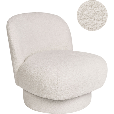 Beliani Aylo Sillón Giratorio Blanco Retro - Sillón Beliani Aylo Sillón Giratorio Blanco Retro - Sillón
