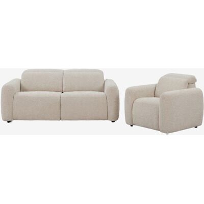 Conjunto De Salón Con Sofá De 2 Plazas Reclinable Y Eléctrico Y Sillón Tapizado Peggy Sklum Conjunto De Salón Con Sofá De 2 Plazas Reclinable Y Eléctrico Y Sillón Tapizado Peggy Sklum