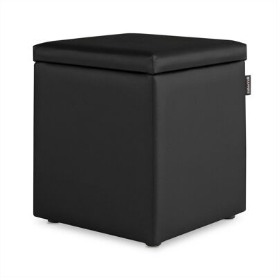 HAPPERS Puff Cubo Arcón Polipiel Negro 1 Unidad Negro HAPPERS Puff Cubo Arcón Polipiel Negro 1 Unidad Negro