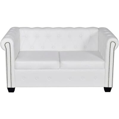 Helloshop26 - Sofá 2 Plazas Para Salón Interior Hogar Piel Sintética Blanco 020020115 Helloshop26 - Sofá 2 Plazas Para Salón Interior Hogar Piel Sintética Blanco 020020115