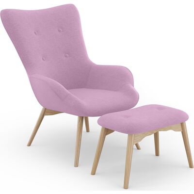 Privatefloor - Sillón Con Reposapiés - Tapizado En Lino - Huda Privatefloor - Sillón Con Reposapiés - Tapizado En Lino - Huda