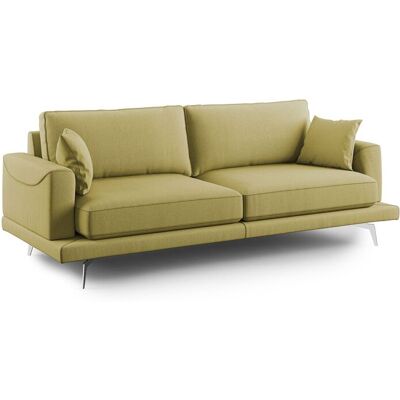 DIVANI.STORE Dorian Sofá Moderno de Tela Amarillo 218cm - Sofá DIVANI.STORE Dorian Sofá Moderno de Tela Amarillo 218cm - Sofá