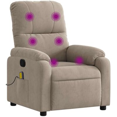 Sillón de Masaje VidaXL - Microfibra Taupe - Manual y Vibración Sillón de Masaje VidaXL - Microfibra Taupe - Manual y Vibración
