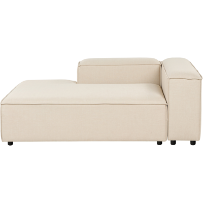 BELIANI Chaise Longue Moderna Patas Negras Tapizado Tela Poliéster Beige Derecho Ardal BELIANI Chaise Longue Moderna Patas Negras Tapizado Tela Poliéster Beige Derecho Ardal